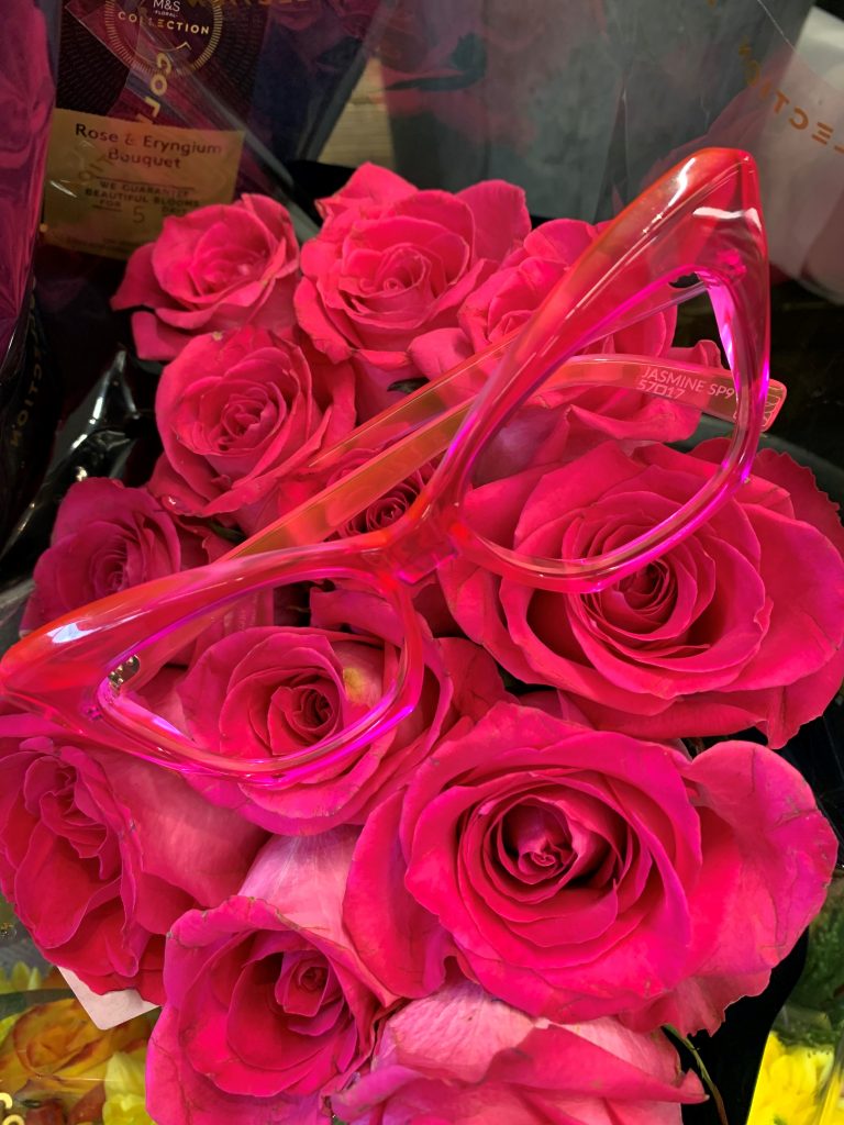 kirk and kirk, roses, valentines day, pink glasses, eyes on st albans, look of love